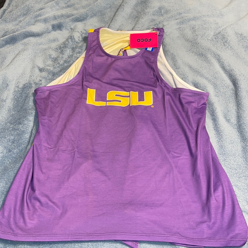 Womens LSU tank top with open back